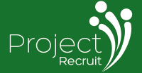 Project Recruit Logo White on Green 2